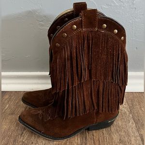 Shyanne girls suede fringe boots
